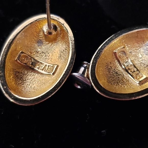 ERWIN PEARL 22kt Gold Plated Hand Painted Mosaic Earrings - Picture 4 of 10